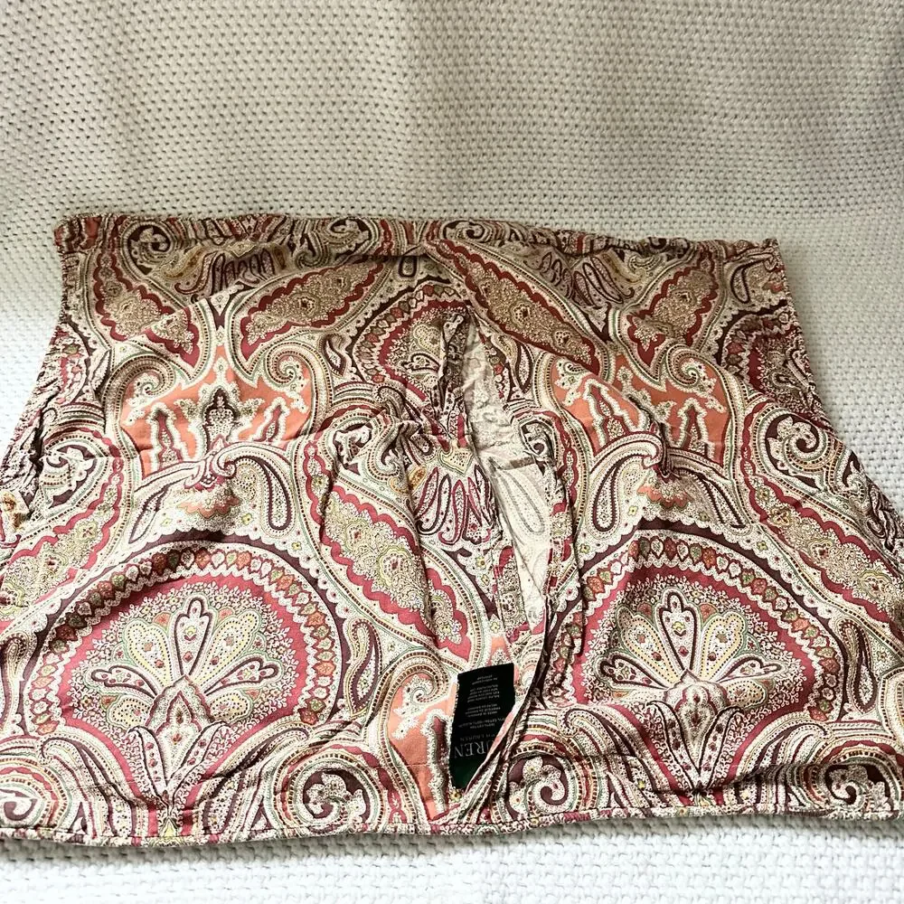 Ralph Lauren Vtg Orsen Carrot Paisley Full Queen Duvet Cover 2 Pillow Shams Set